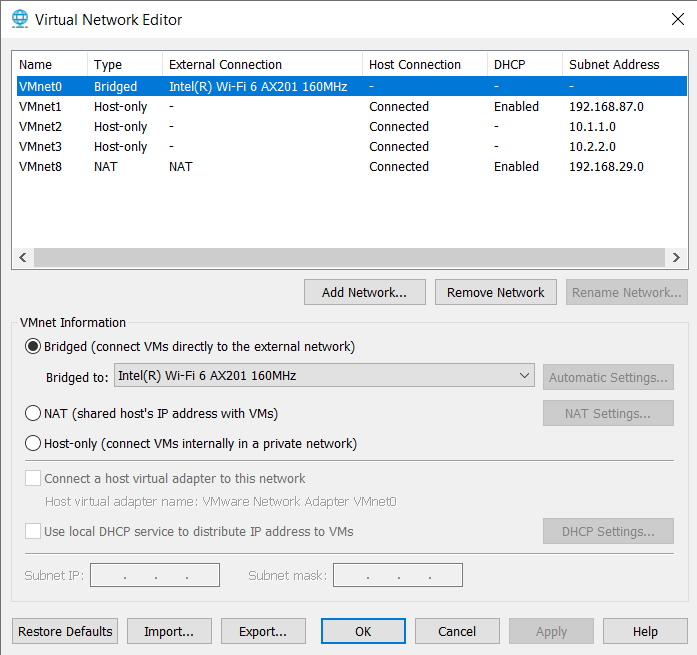 Virtual Network Editor