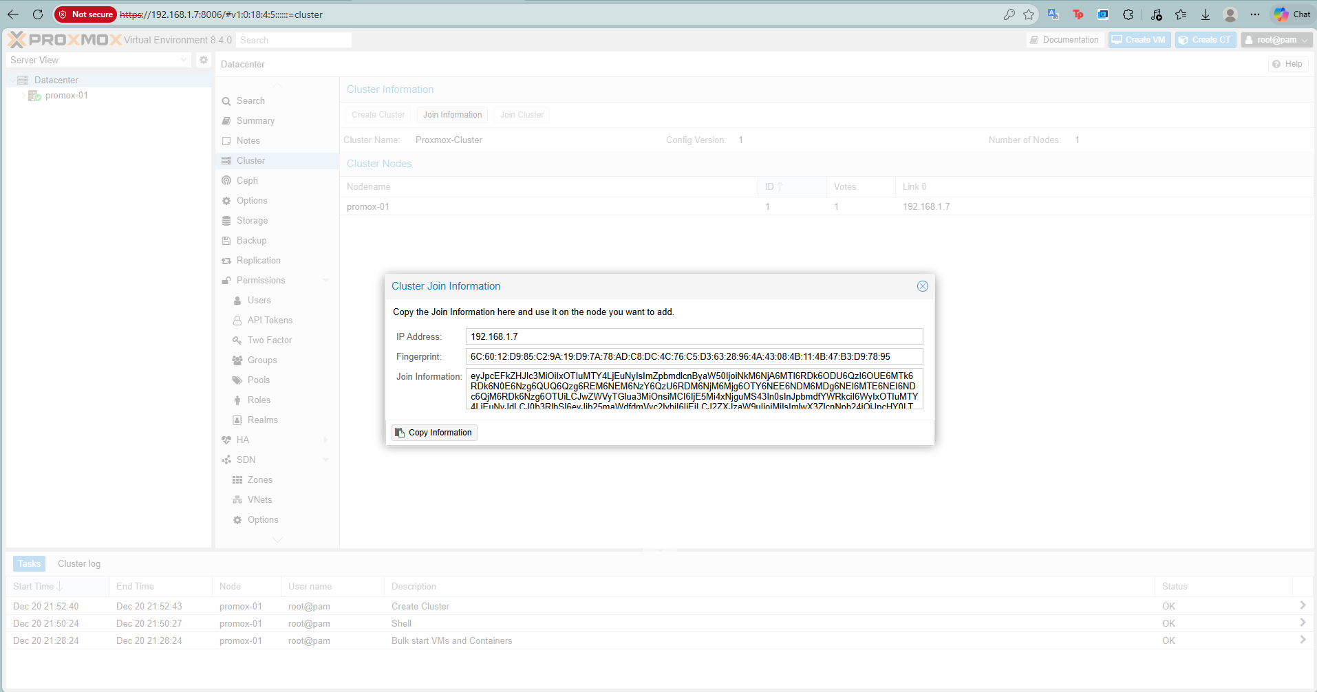 Copy Join Information