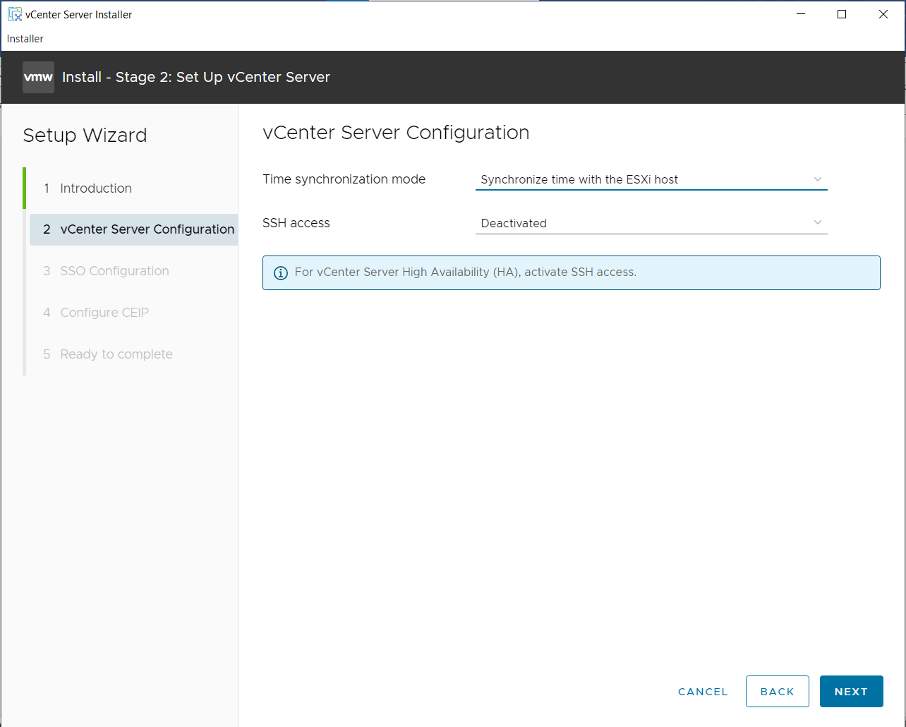 vCenter Config